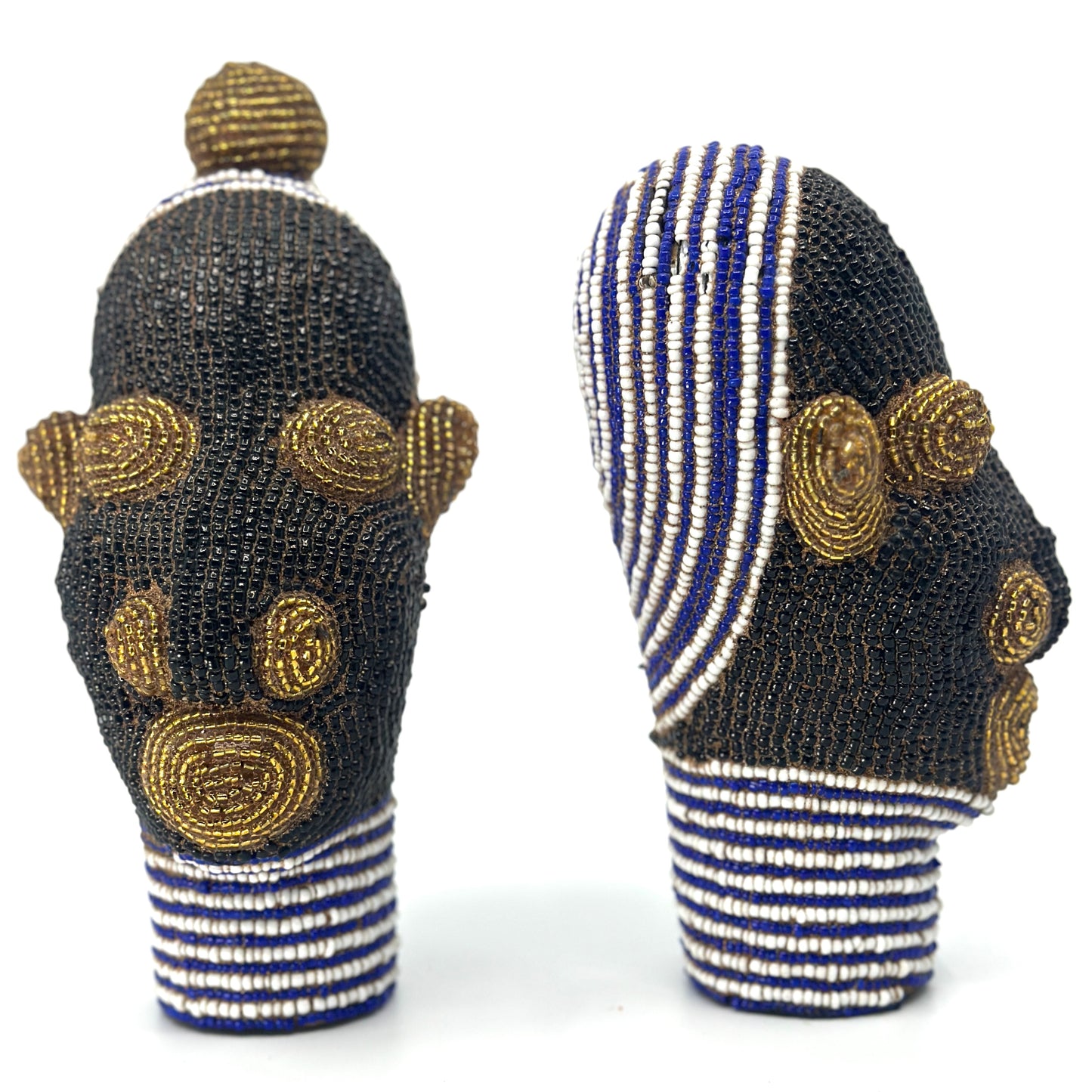 Set Afrikaanse kralen hoofdjes, Bamileke