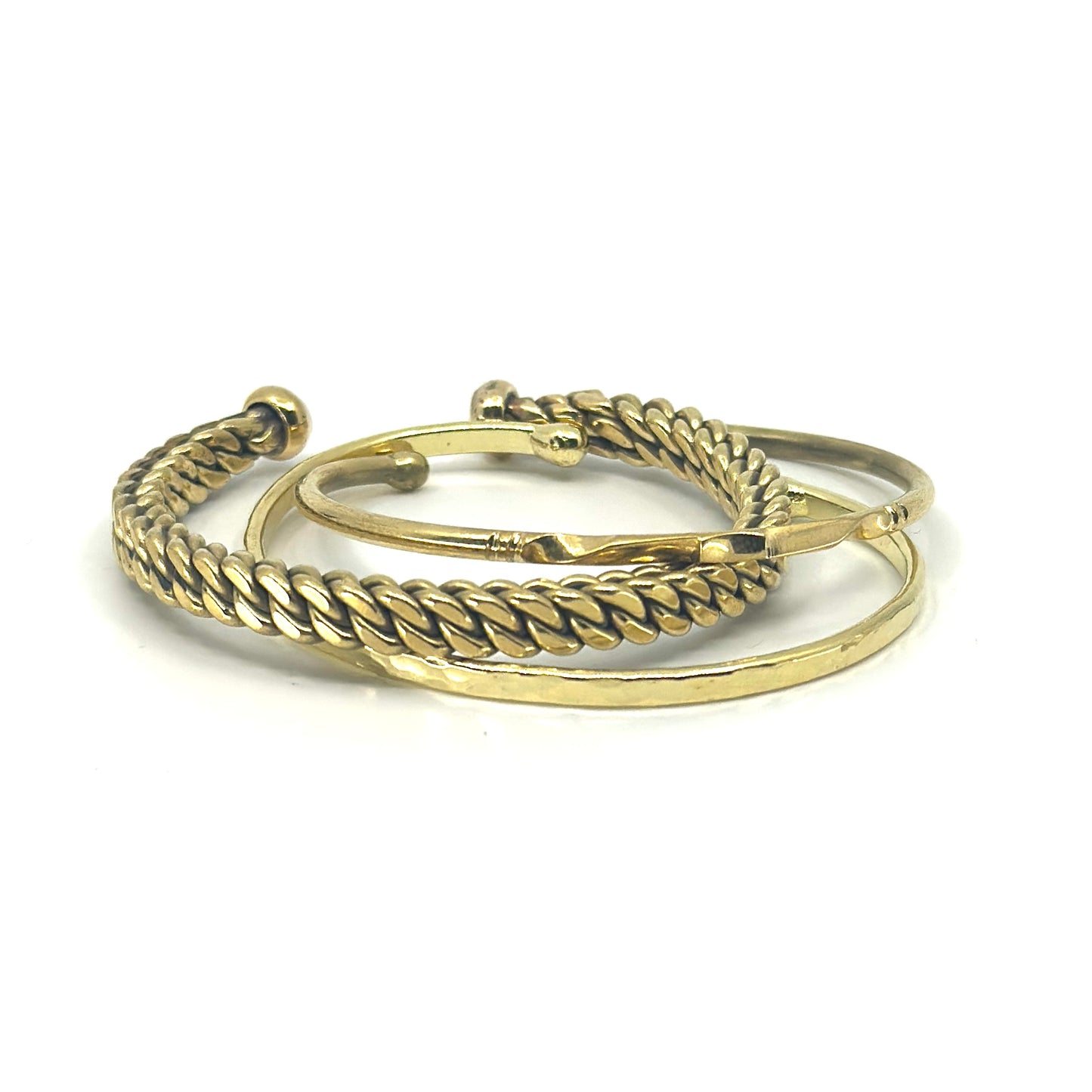 Messing gevlochten half ronde armband Marrakech