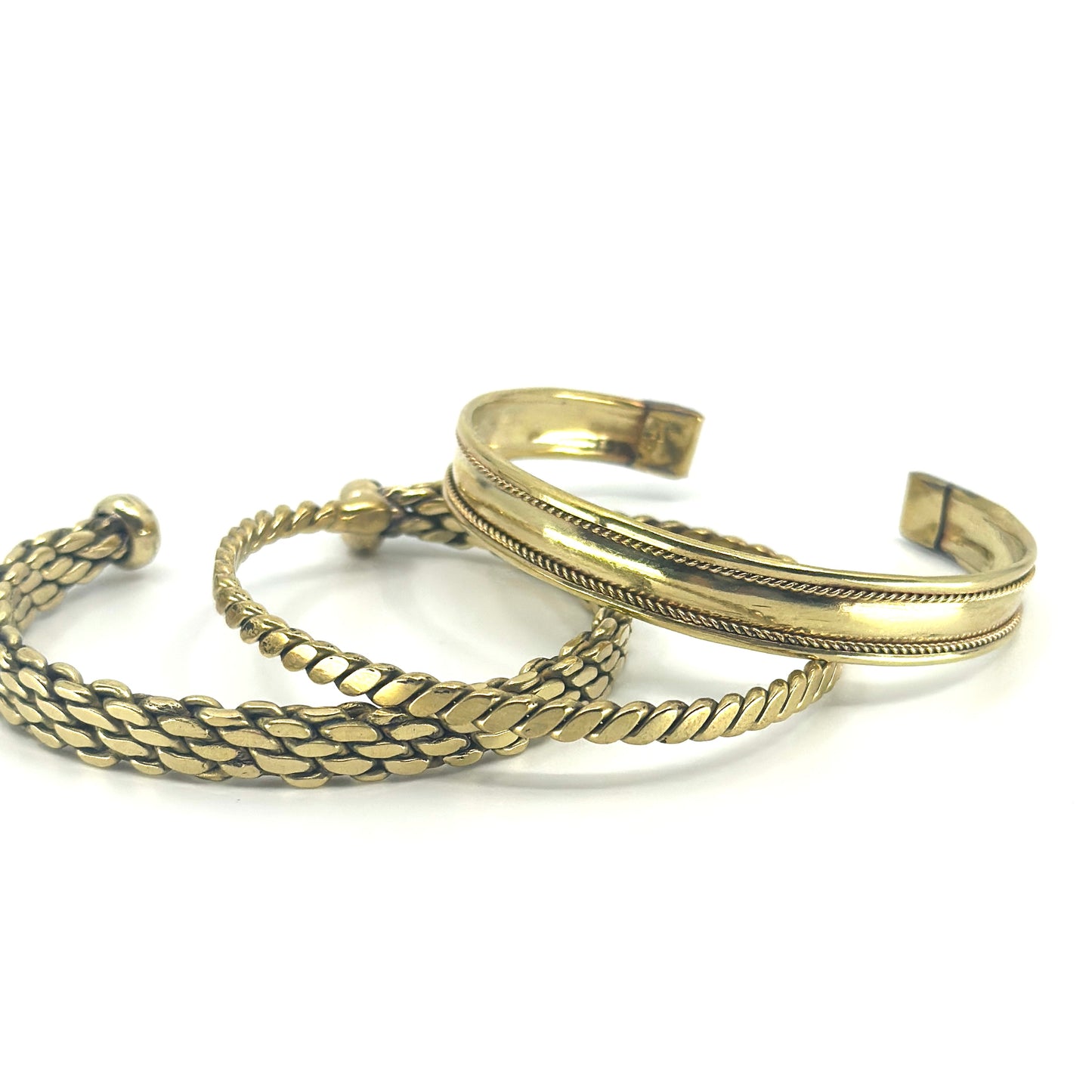Messing gevlochten half ronde armband Marrakech