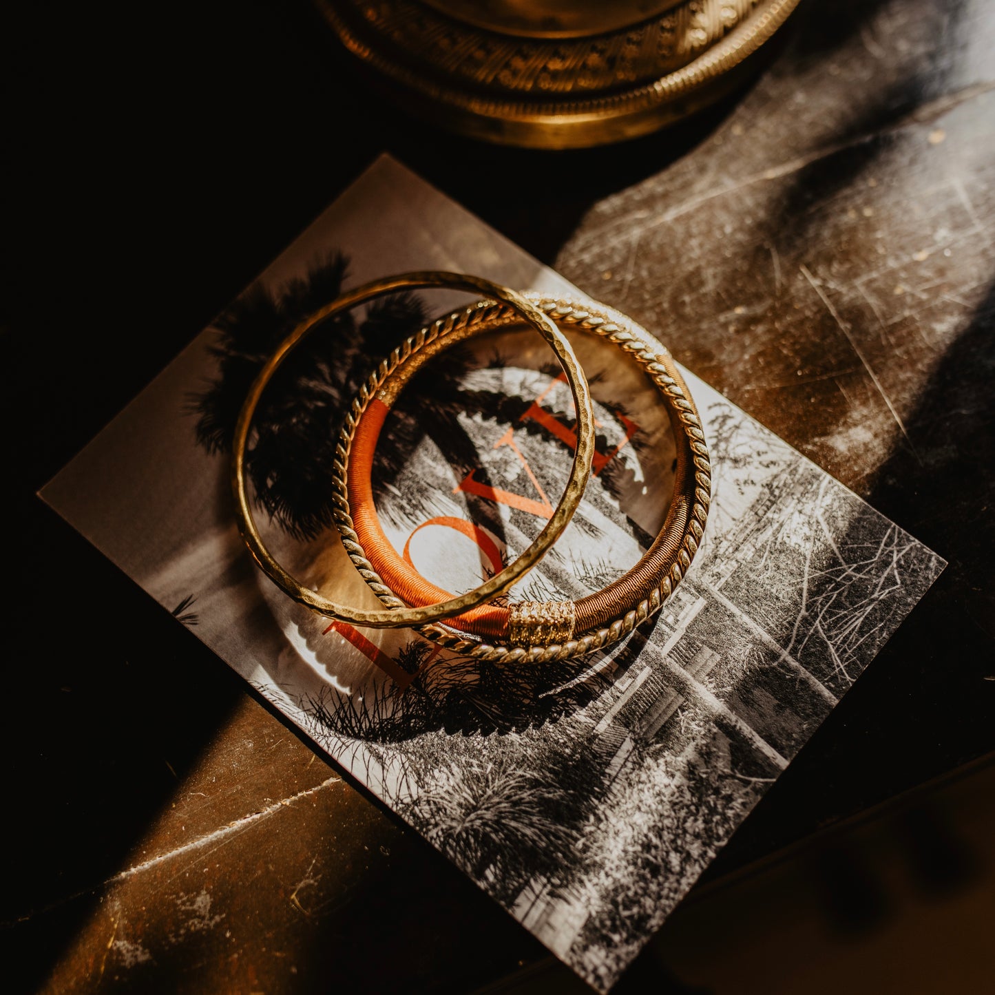 Half ronde messing armband