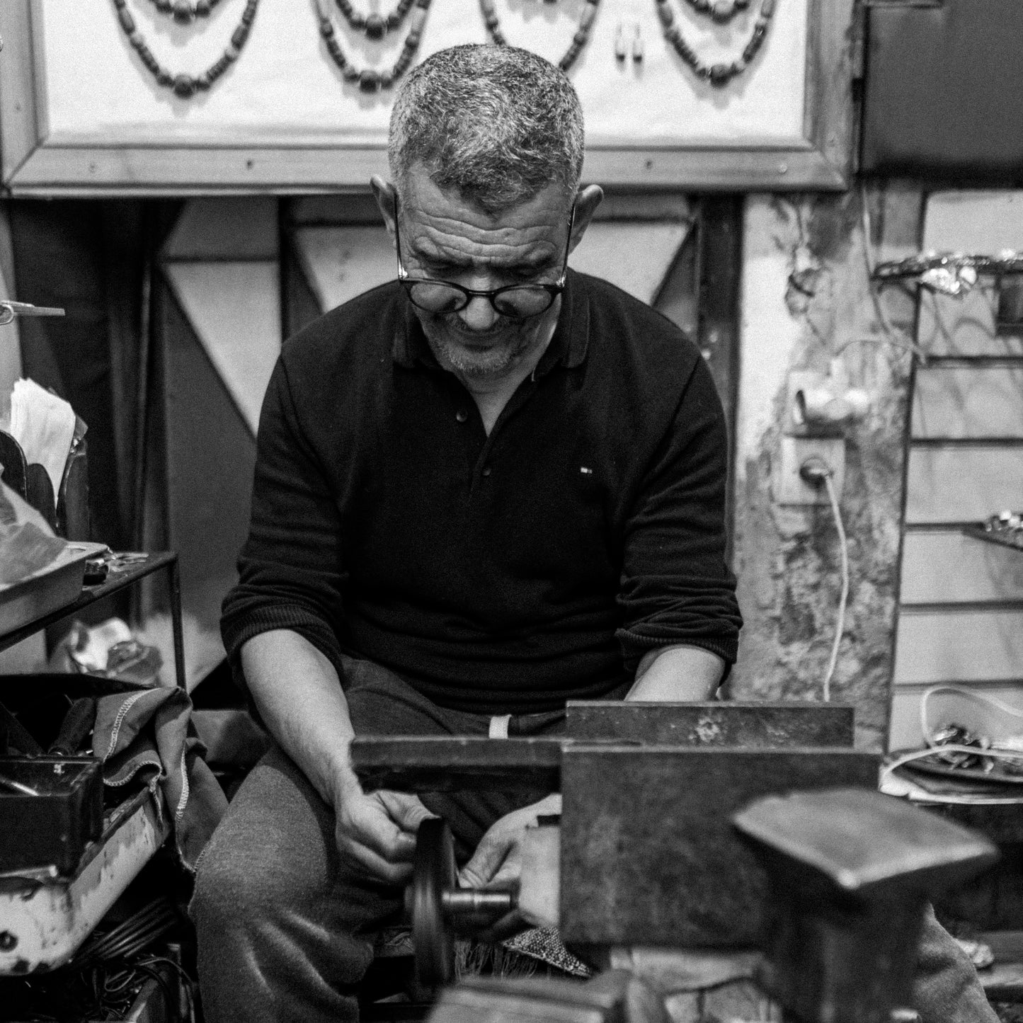 Bewerkte messing handgemaakte armband Marrakech