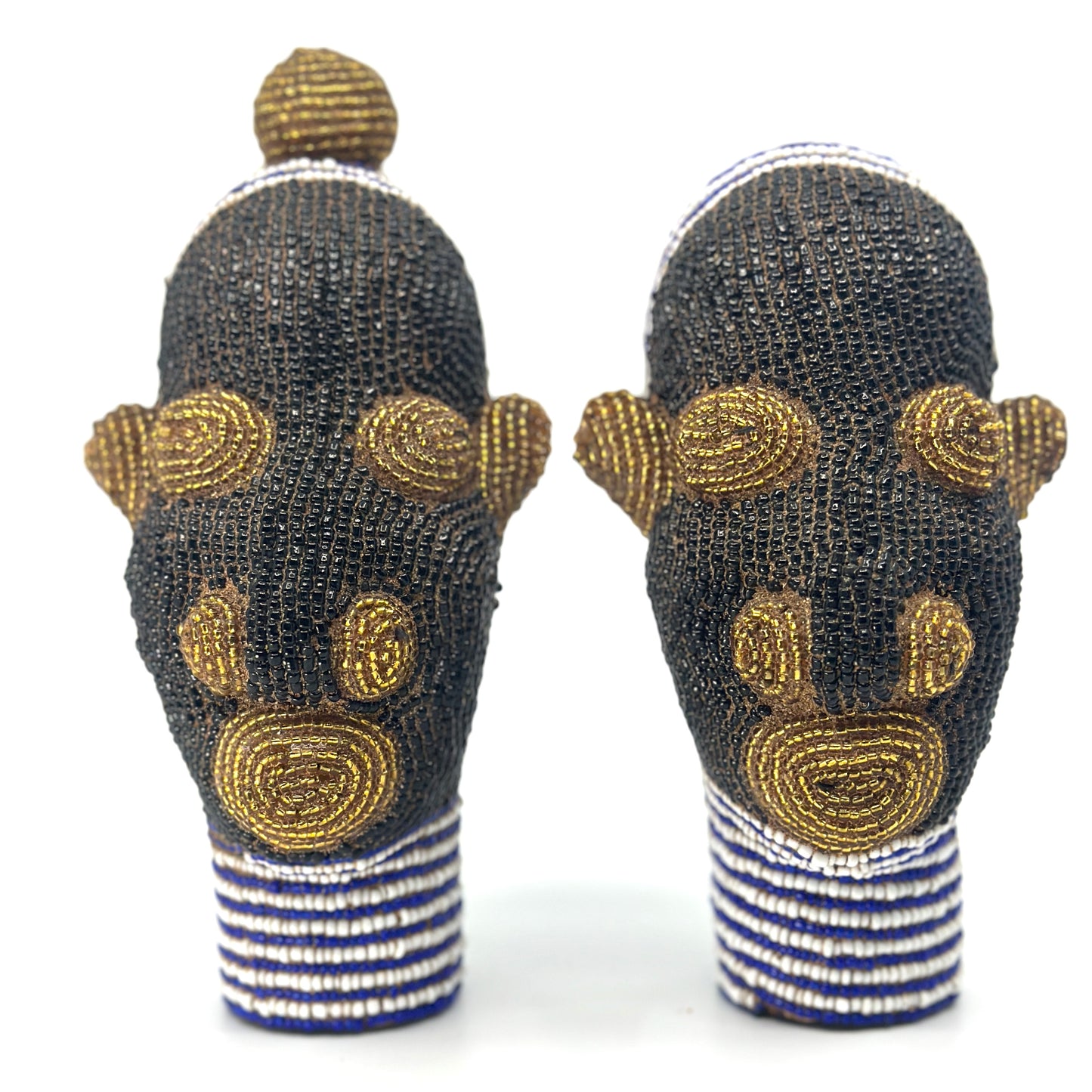 Set Afrikaanse kralen hoofdjes, Bamileke