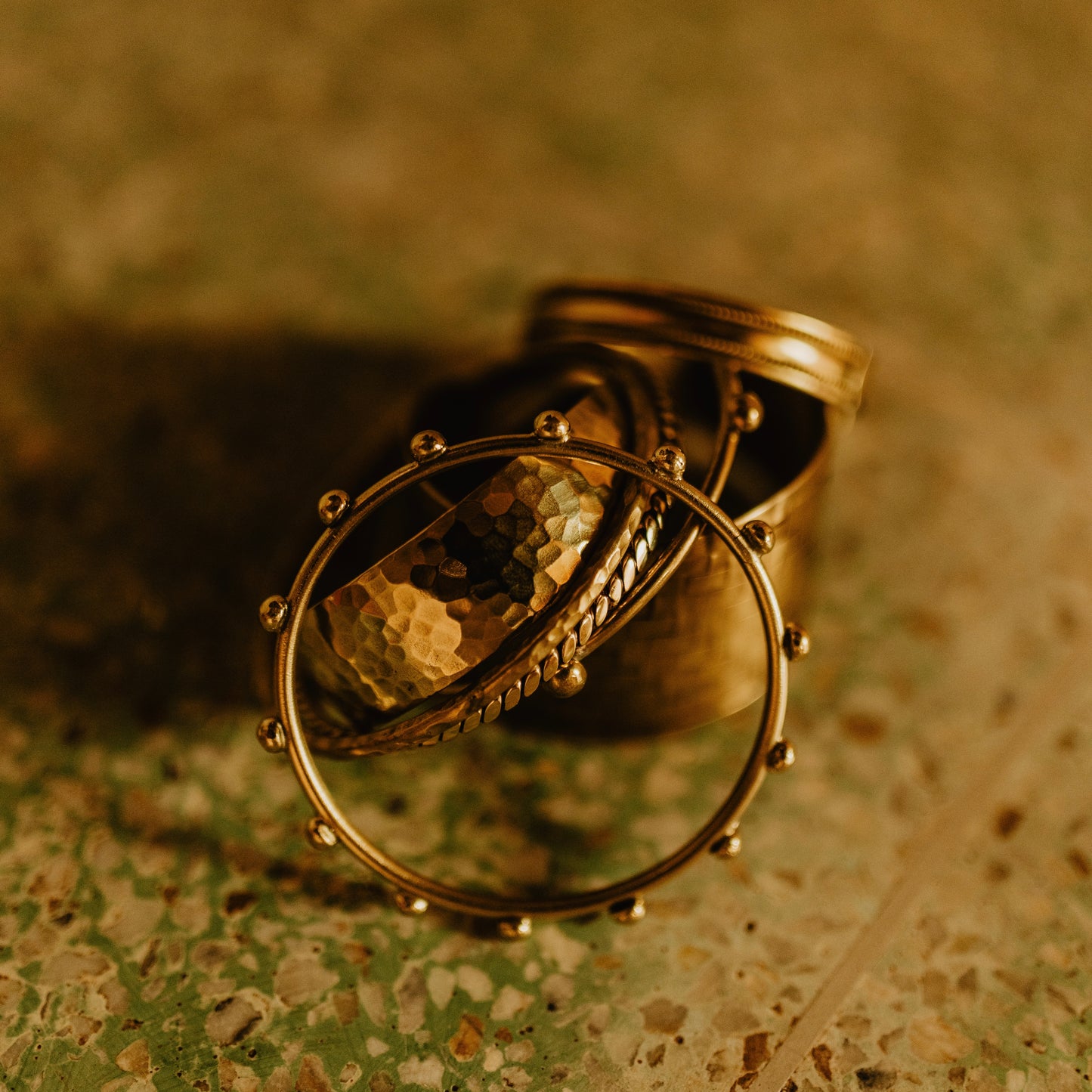 Messing bewerkte armbanden Marrakech