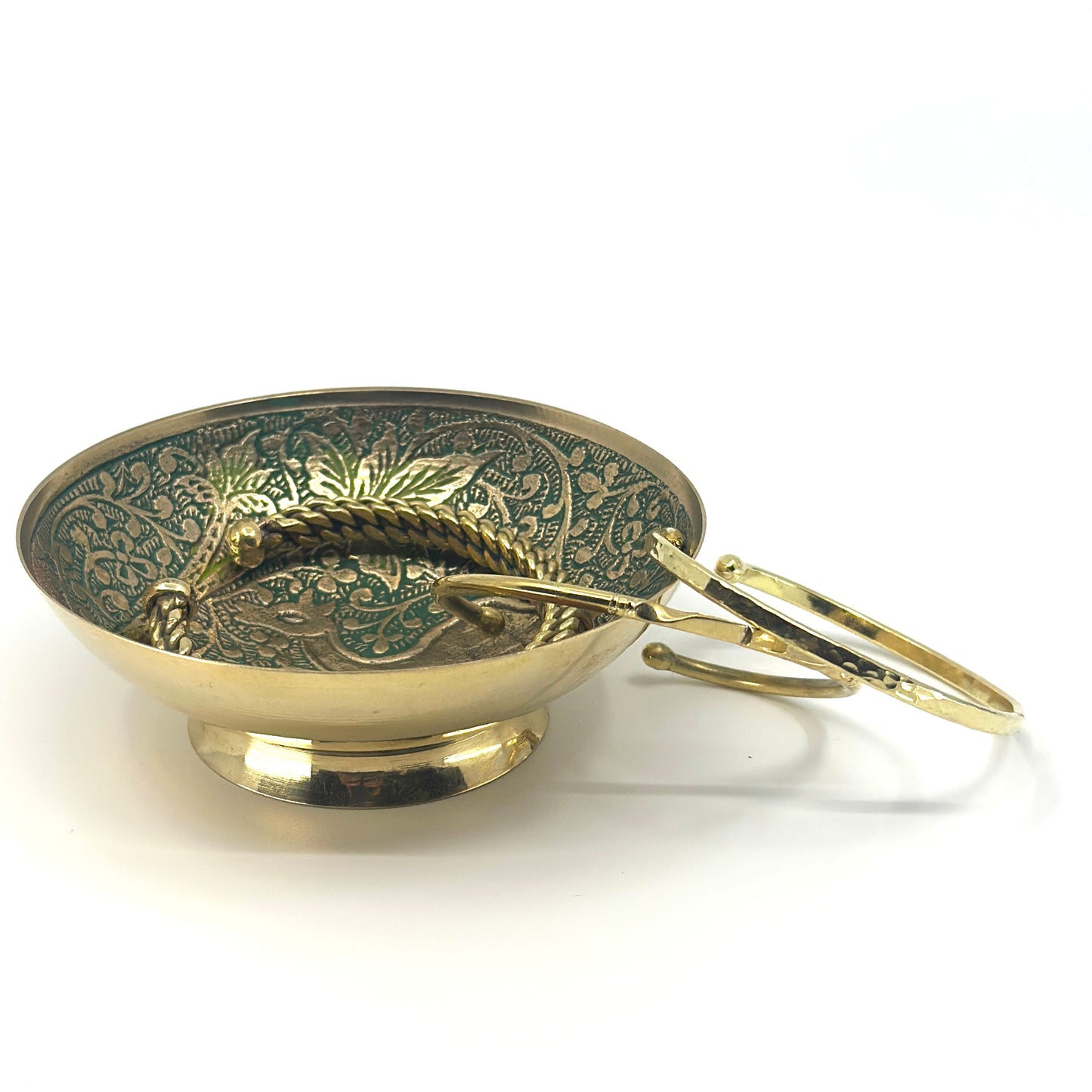 Bewerkte half ronde messing armband Marrakech