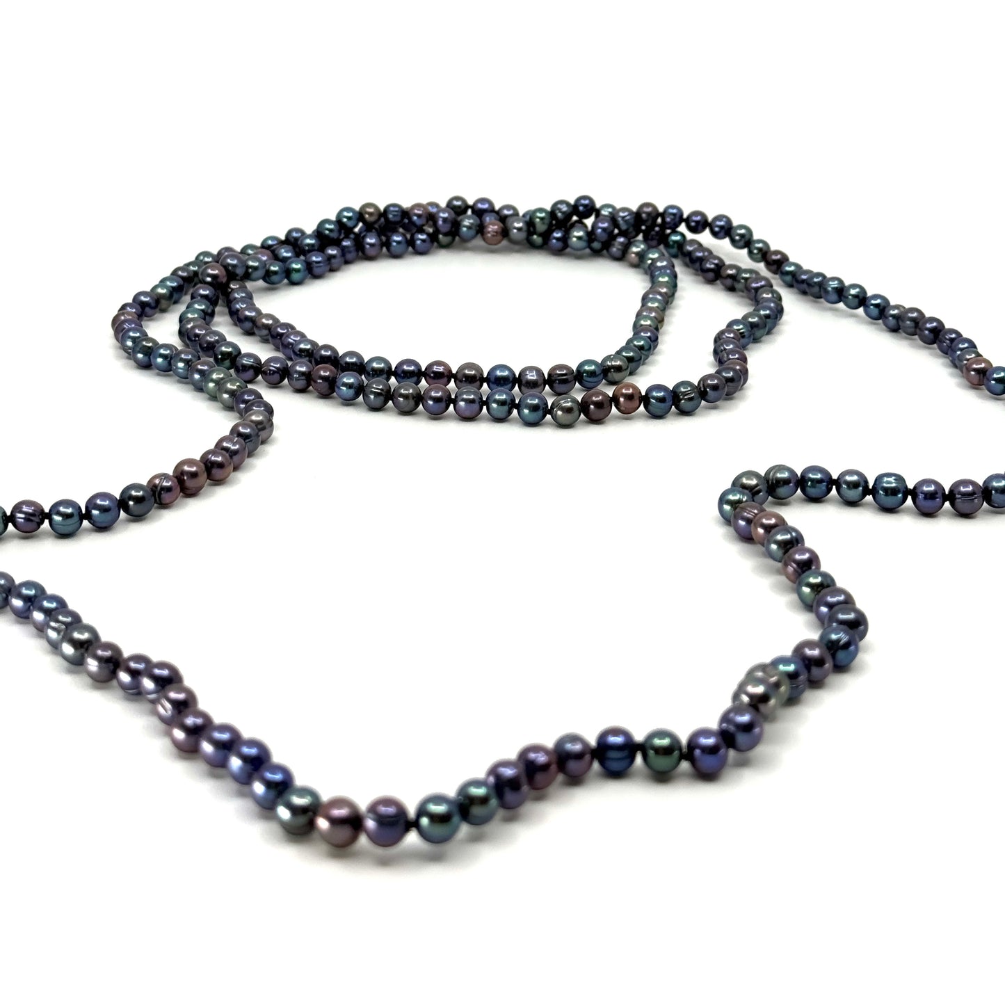 Long Dark Pearls Collier