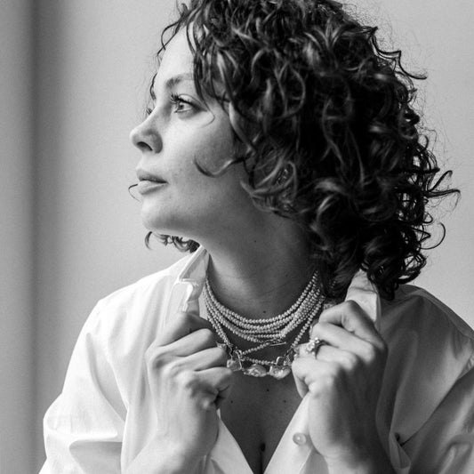 Korte parel ketting met zilveren sluiting