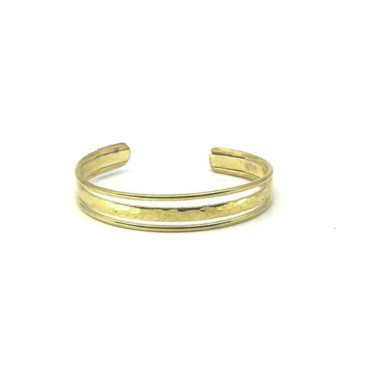 Bewerkte dubbele messing armband Souk Collection