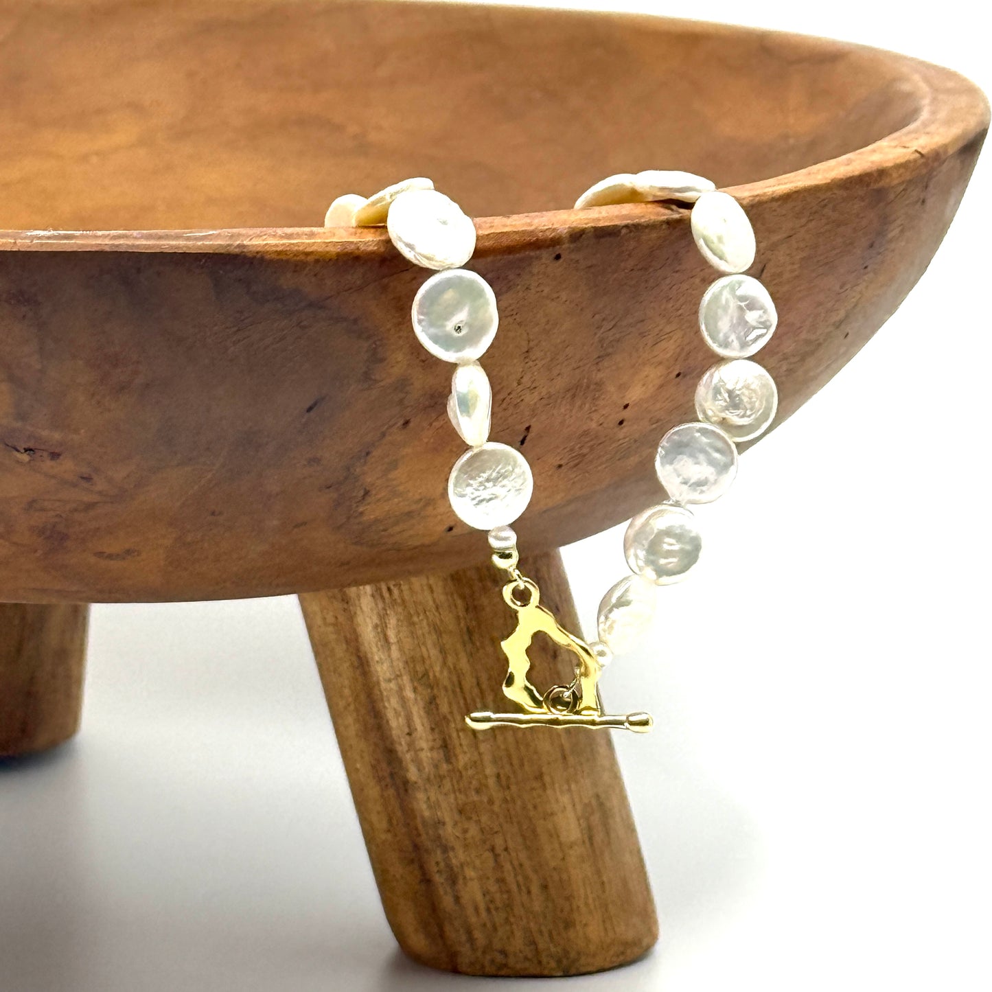 Coin parel ketting met organische vorm vergulde sluiting