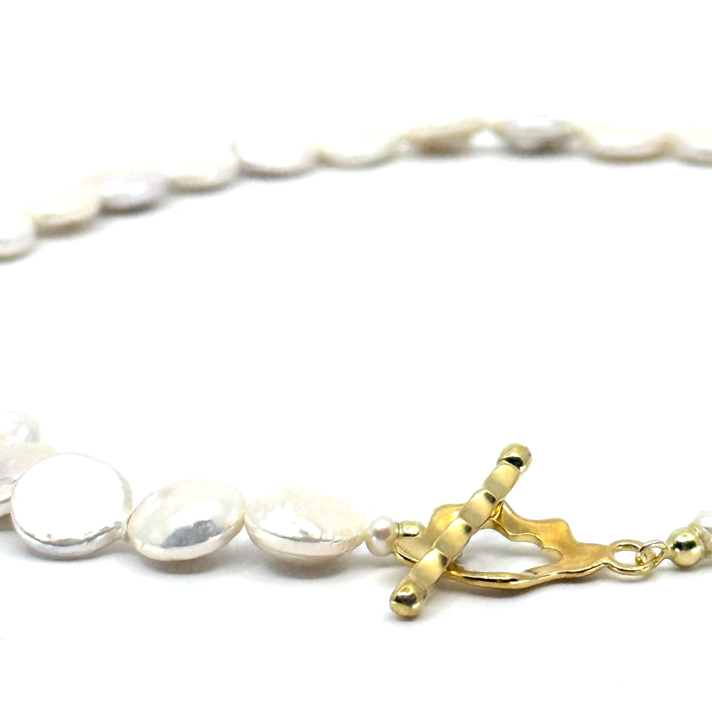 Coin parel ketting met organische vorm vergulde sluiting